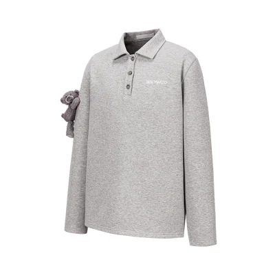 13DE MARZO Bear Polo T-shirt Grey