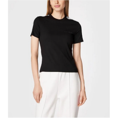 CHIARA FERRAGNI LOGO TAPE T-SHIRT BLACK