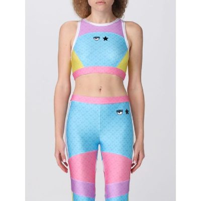 Chiara Ferragni Top Woman Gnawed Blue