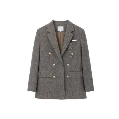 REVAN Heritage Tweed Blazer Coat Grey