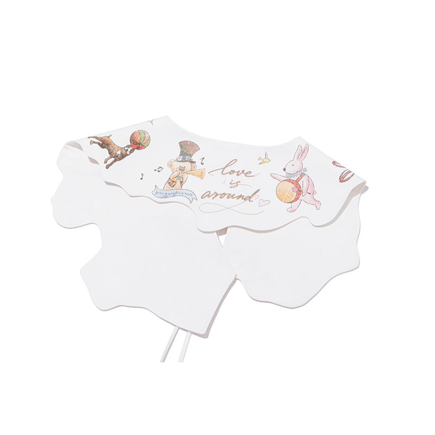 13DE MARZO Detachable CapeCircus Print Shirt White - Image 9