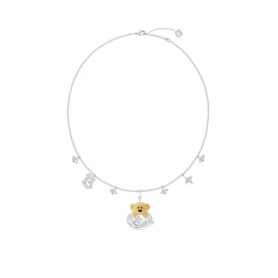 13DE MARZO Bear Logo Planet Zircon Necklace