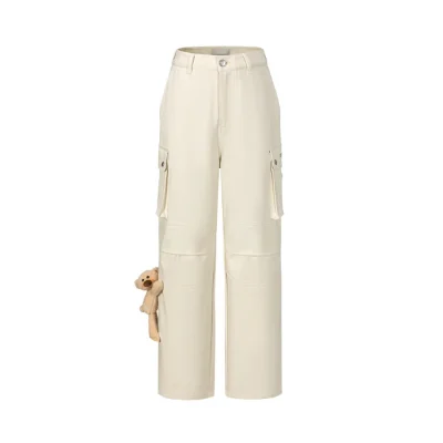 13DE MARZO Doozoo Multi-Pocket Cargo Pants Beige