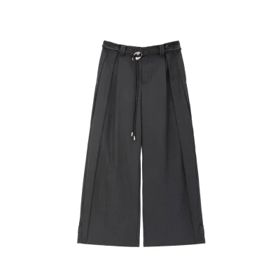 AVVENN Knife Pleat Wool-Blend Utility Trousers Black