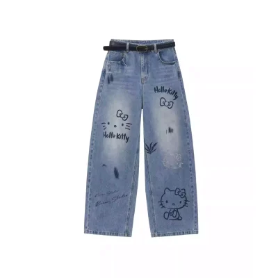 REVAN x Hello Kitty Street Art Wide-Leg Denim