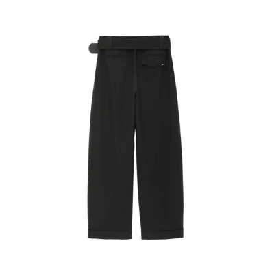 AVVENN Belted Pleated Wide-Leg Trousers Dark Grey