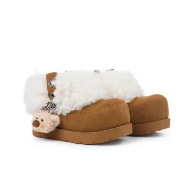 13DE MARZO Lower Fuzzy Snow Boots Khaki