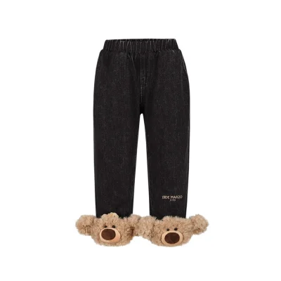 13DE MARZO BabyBear Cuffed Jeans Black
