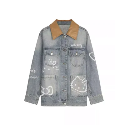 REVAN Distressed Raw-Hem Denim Jacket