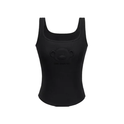 13DE MARZO Bear Logo Tank Top Black