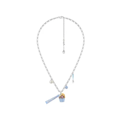 13DE MARZO Bear Cupcake Necklace Silver