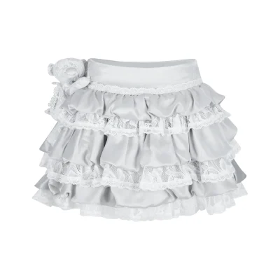 13DE MARZO Bear Lacy Bud Skirt Grey