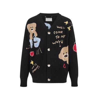 13DE MARZO Doozoo Doodles Cardigan Black