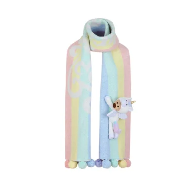 13DE MARZO Unicorn Bear Scarf Rainbow
