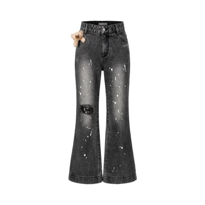 13DE MARZO Doozoo Spray Paint Jeans Black