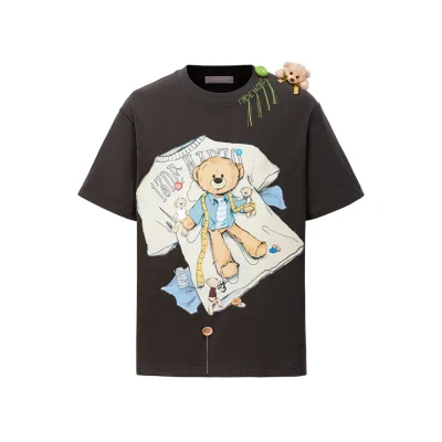 13DE MARZO Tailor Bear Printing T-shirt Dark Grey