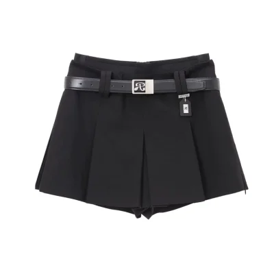 REVAN Classic Fitted Pleated Skirt Black