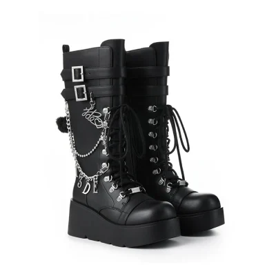 13DE MARZO Bear Lock Chain Boots