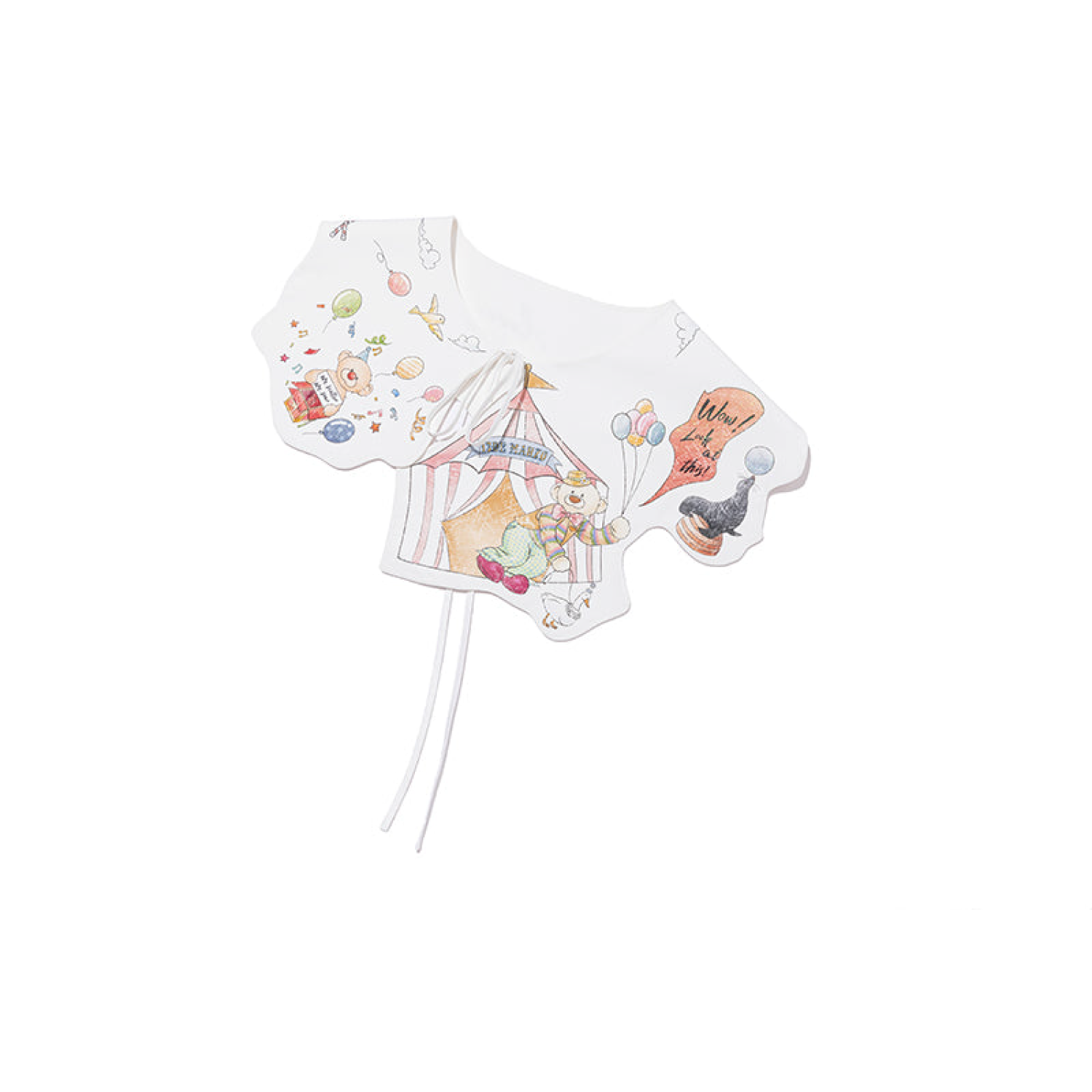 13DE MARZO Detachable CapeCircus Print Shirt White - Image 10