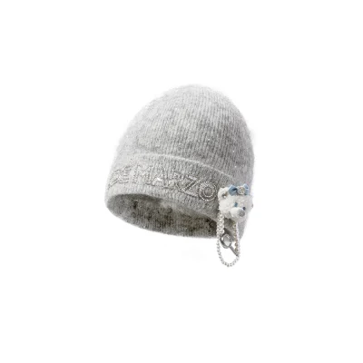 13DE MARZO Bear Sparkle Beanie Grey