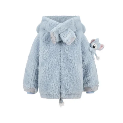 13DE MARZO Elephant BabyBear Scarf Jacket Blue