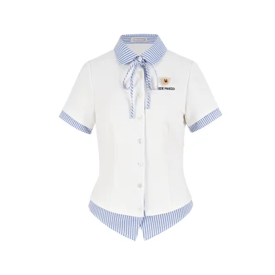 13DE MARZO Lines Bear Tight Shirt White