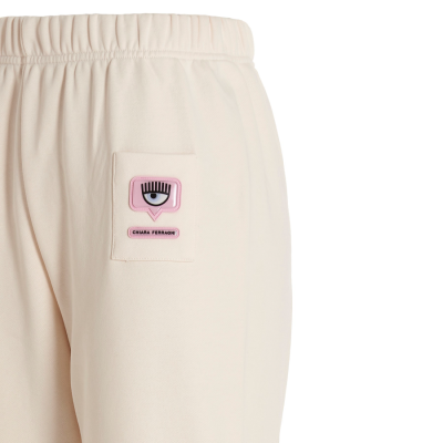 CHIARA FERRAGNI EYE LIKE PATCH TROUSERS EGGNOG