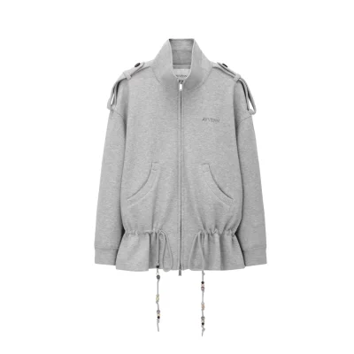 AVVENN tructural Cinch-Hem Jacket Grey