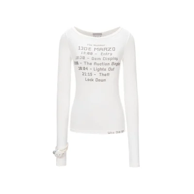 13DE MARZO Timeline Print Undershirt White