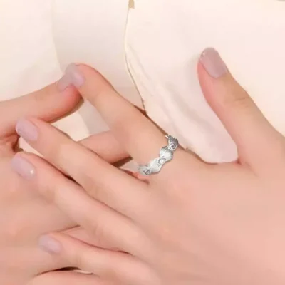 abyb Charming Whipped Cream Swirl Adjustable Ring Silver