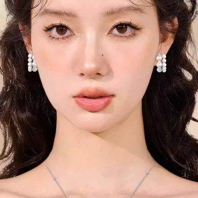 abyb Charming Whipped Cream Swirl Layered Studs Silver