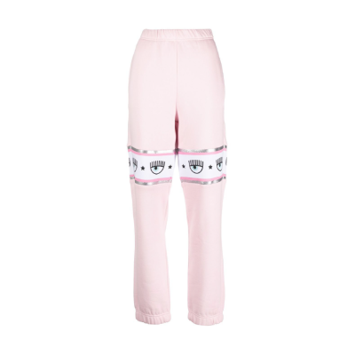 CHIARA FERRAGNI LOGOMANIA-PANEL TRACK PANTS LIGHT PINK