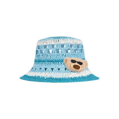 13DE MARZO Crochet Bucket Hat Blue