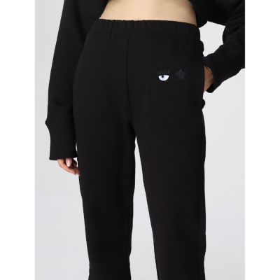 CHIARA FERRAGNI 136 EYESTAR COTTON PANTS BLACK