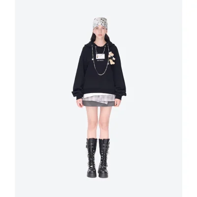 13DE MARZO Sheriff Bear Charm Chain Hoodie