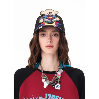 13DE MARZO Superman Bear 3D Cap Black