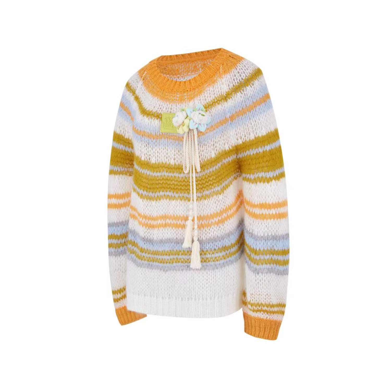 13DE MARZO Hollow Lines Sweater Yellow - Image 2