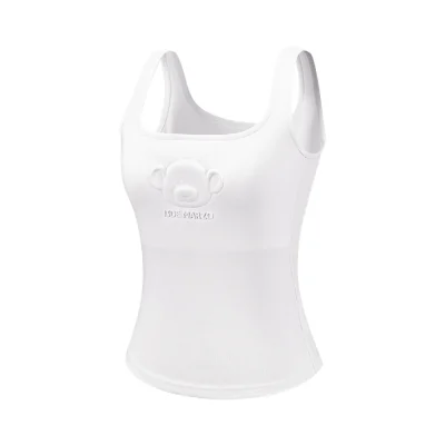 13DE MARZO Bear Logo Tank Top White