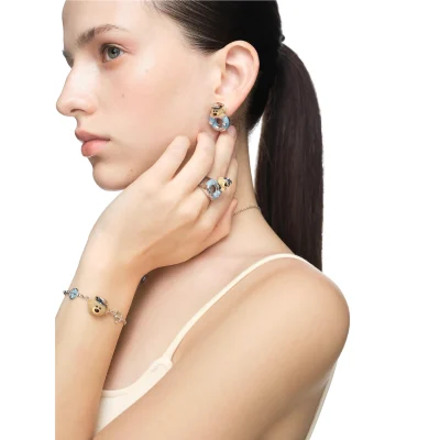 13DE MARZO Little Bear Captain Crystal Rhinestone Ear Studs