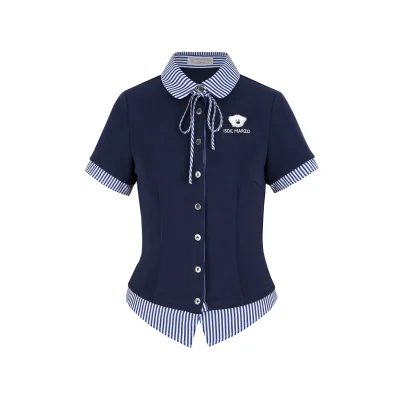 13DE MARZO Lines Bear Tight Shirt Nazy Blue