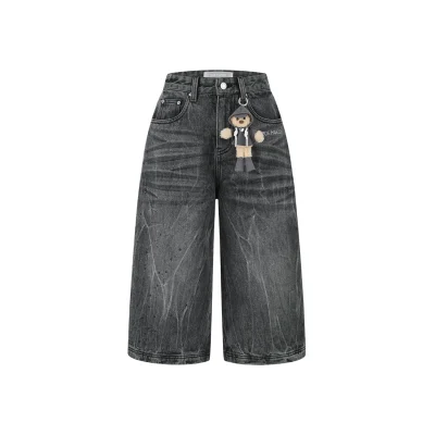 13DE MARZO Rainy Day Jorts Black