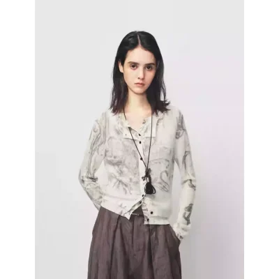 AVVENN Whisper Knit Ethereal Top White