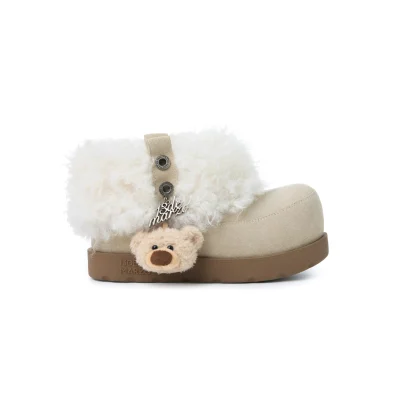 13DE MARZO Lower Fuzzy Snow Boots Beige