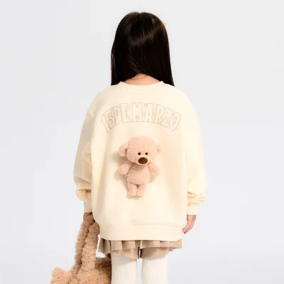 13DE MARZO Kids BabyBear Crewneck Sweatshirt Beige