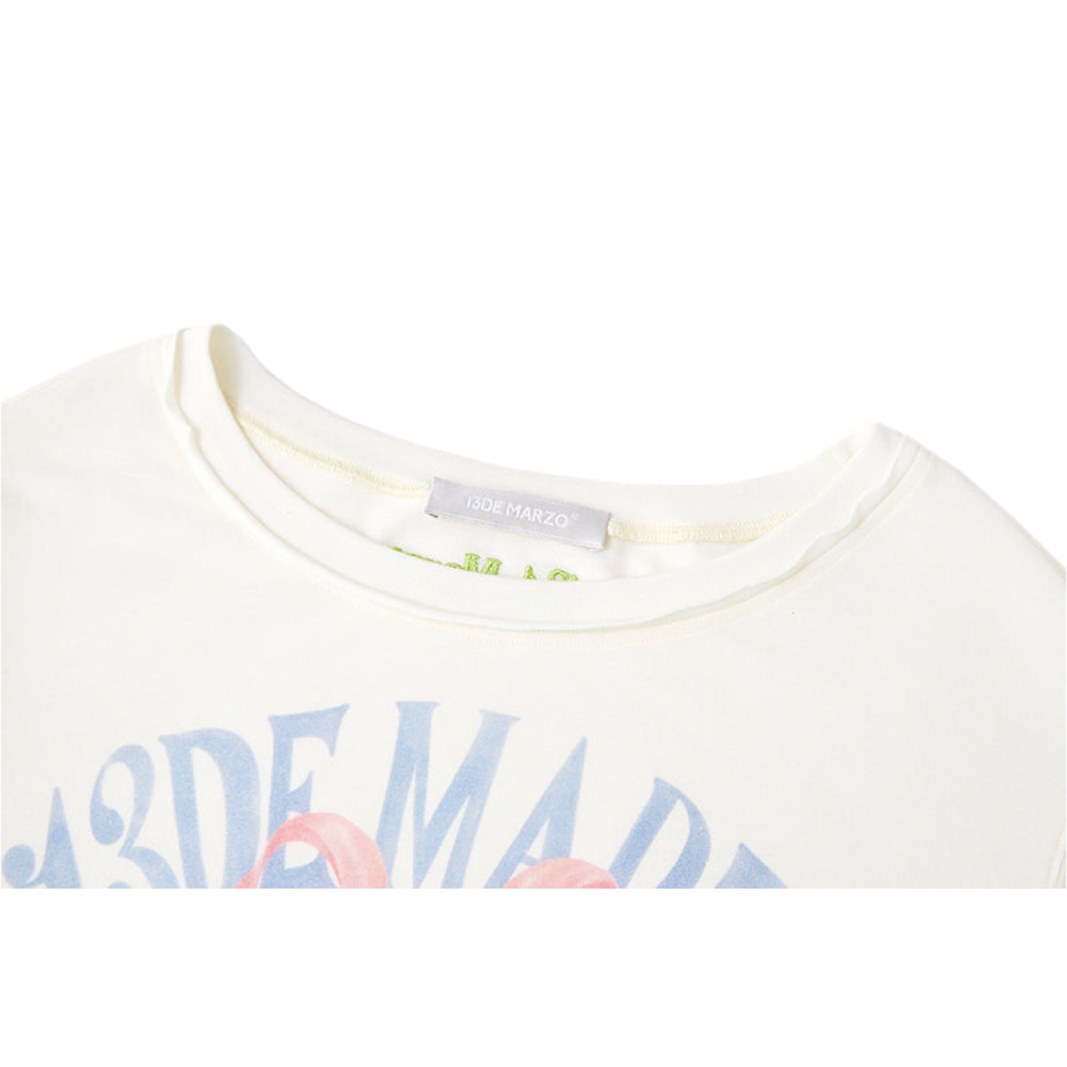 13DE MARZO Floral Bear Tee White - Image 4