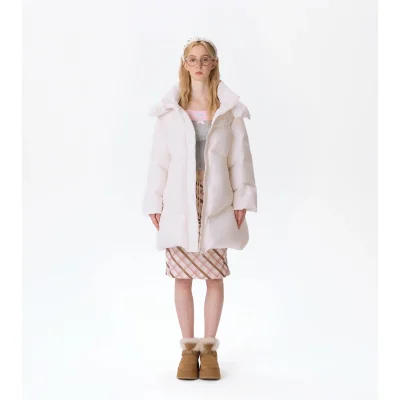 13DE MARZO Bear Puffer Down Jacket Beige