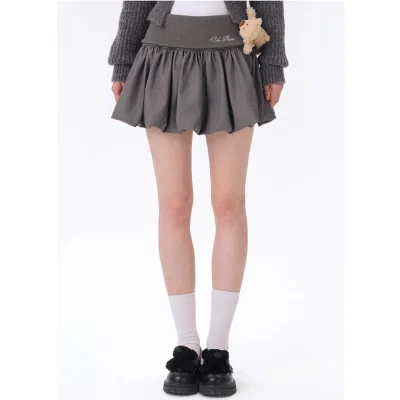 13DE MARZO Bear Upper Bud Skirt Grey