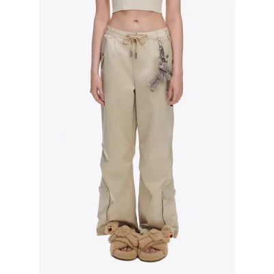 13DE MARZO Luminous Bear Criscross Slippers Khaki