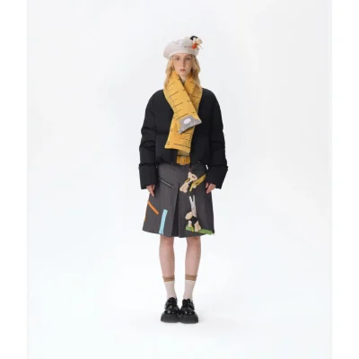 13DE MARZO Tailor Bear Ruler Down Jacket Black