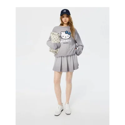 REVAN x Hello Kitty Grey Sweatshirt & Skirt Set